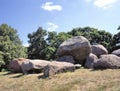 Old stone grave like a big dolmen in Drenthe Holland. It is called in Dutch a Hunebed Royalty Free Stock Photo