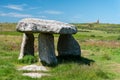 Dolmen Lanyon Quoit in near Morvah in Cornwall on a hot summers day Royalty Free Stock Photo