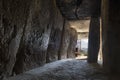 Dolmen of Menga, Antequera. Interior chamber pointing to Pena de