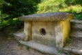 Dolmen. Table-stone in the forest