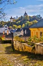 Dolna ruzova ulica street at Banska Stiavnica Royalty Free Stock Photo