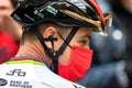 Cyclist Peter Sagan with face mask