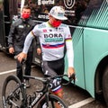Cyclist Peter Sagan from team Bora - hansgrohe with bike at Tour de Slovaquie