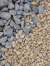dolomite and granite crushed stone on the construction site Royalty Free Stock Photo