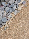 dolomite and granite crushed stone on the construction site Royalty Free Stock Photo
