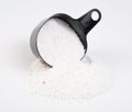 Dolomite mineral powder heep on white background