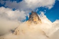 Dolomite mountain peak in Passo di Rolle, Italy Royalty Free Stock Photo
