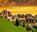 Dolomite peaks, Rosengarten Royalty Free Stock Photo