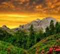 Dolomite peaks, Rosengarten Royalty Free Stock Photo