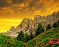 Dolomite peaks, Rosengarten Royalty Free Stock Photo