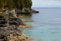 Dolomite Shoreline of Cave Point Park, Door County Royalty Free Stock Photo