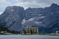 dolomite view at lake misurina Royalty Free Stock Photo