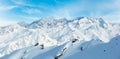 Dolomiten Alps winter panorama, Austria Royalty Free Stock Photo