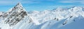 Dolomiten Alps winter view (Austria). Panorama. Royalty Free Stock Photo