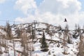 Dolomites Alps mountains in spring with cable car in Italy, Madonna di Campiglio Royalty Free Stock Photo