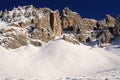 Dolomites Alps skiing in Trentino Italy Royalty Free Stock Photo