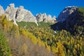 Dolomites in autumn colours. Royalty Free Stock Photo
