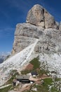 Dolomites - Averau refuge view Royalty Free Stock Photo