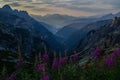 Sunrise in Dolomites mountains, Italy