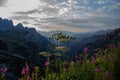 Sunrise in Dolomites mountains, Italy