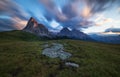 Dolomites, Italy, Sunrise in Giau Royalty Free Stock Photo