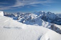 Dolomites, Italy - View from Sass Pordoi, Arabba-Marmolada, Val Di Fassa Royalty Free Stock Photo