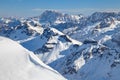 Dolomites, Italy - View from Sass Pordoi, Arabba-Marmolada, Val Di Fassa Royalty Free Stock Photo