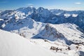 Dolomites, Italy - View from Sass Pordoi, Arabba-Marmolada, Val Di Fassa Royalty Free Stock Photo