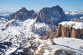 Dolomites, Italy - View from Sass Pordoi, Arabba-Marmolada, Val Di Fassa Royalty Free Stock Photo