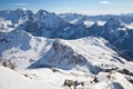 Dolomites, Italy - View from Sass Pordoi, Arabba-Marmolada, Val Di Fassa Royalty Free Stock Photo