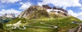 Dolomites landscape with mountain road. Royalty Free Stock Photo