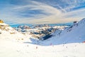 Dolomites landscape panorama in winter, Italy, Arabba Royalty Free Stock Photo