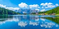 Dolomites landscape in summer by Misurina lake, Italy Royalty Free Stock Photo