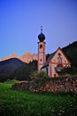 Dolomites mountain church Royalty Free Stock Photo