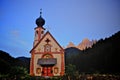 Dolomites mountain church Royalty Free Stock Photo