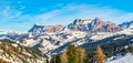 Dolomites mountain in winter, Fanes group Alta Badia Royalty Free Stock Photo