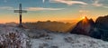 Dolomites mountains brightsunrise