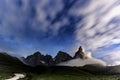 Dolomites, Pale di San Martino night landscape Royalty Free Stock Photo