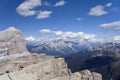 Dolomites view from Lagazuoi refuge Royalty Free Stock Photo