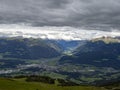 Dolomites view from plan de corones in summer landscape