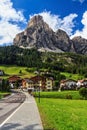 Dolomiti - Corvara and Mt Sassongher Royalty Free Stock Photo