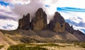 Dolomiti mountains tre cime italy cliff rock Royalty Free Stock Photo