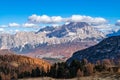 Dolomiti, panorama from Passo Rolle Royalty Free Stock Photo