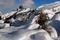 Dolomiti Passo Falzarego verso Cinque Torri Royalty Free Stock Photo