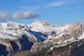 Dolomities Alps sun blue sky winter snow Italy Europe EU travel Royalty Free Stock Photo