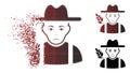 Dolor Broken Pixelated Halftone Wheat Farmer Icon