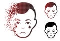 Dolor Destructed Pixelated Halftone Crying Man Face Icon