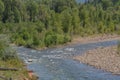 The Dolores River winding through the San Juan National Forest. Dolores, Colorado