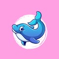 Cute Dolphin Icon Design Royalty Free Stock Photo