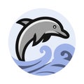 Dolphin animal logo icon template 1 Royalty Free Stock Photo